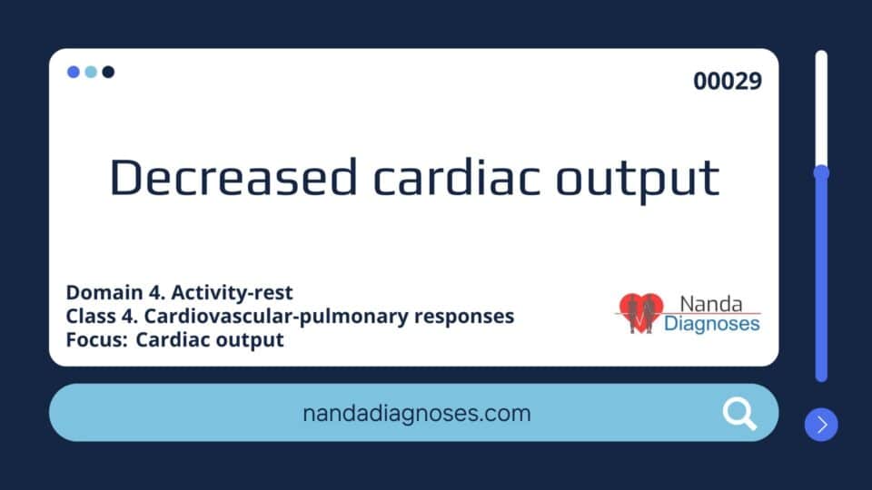 Decreased cardiac output