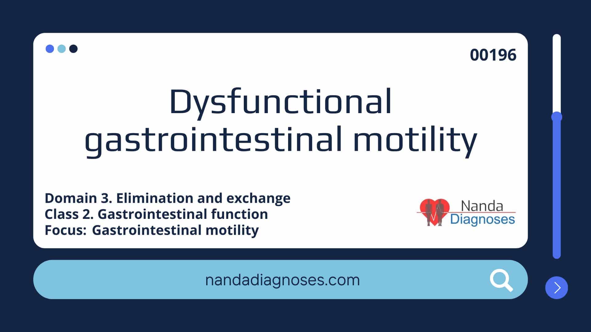 Nursing diagnosis Dysfunctional gastrointestinal motility