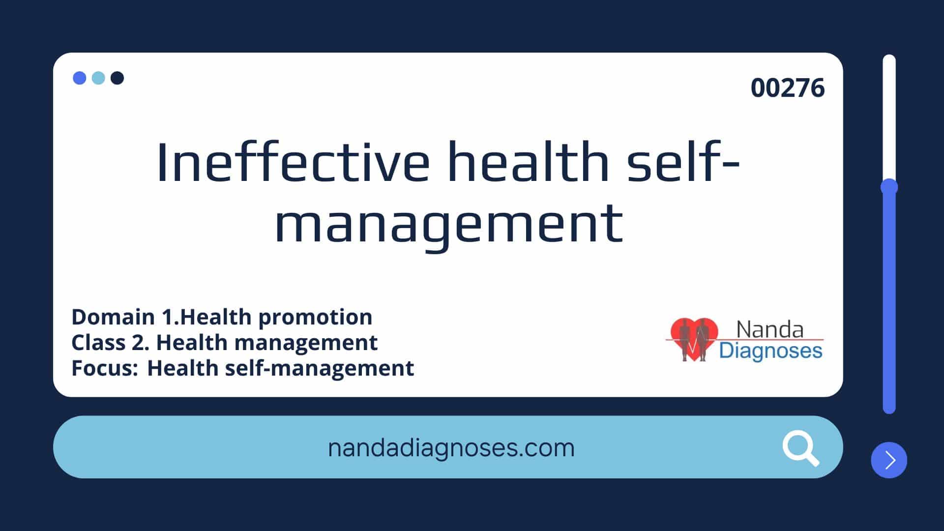 Nursing diagnosis Ineffective health self management