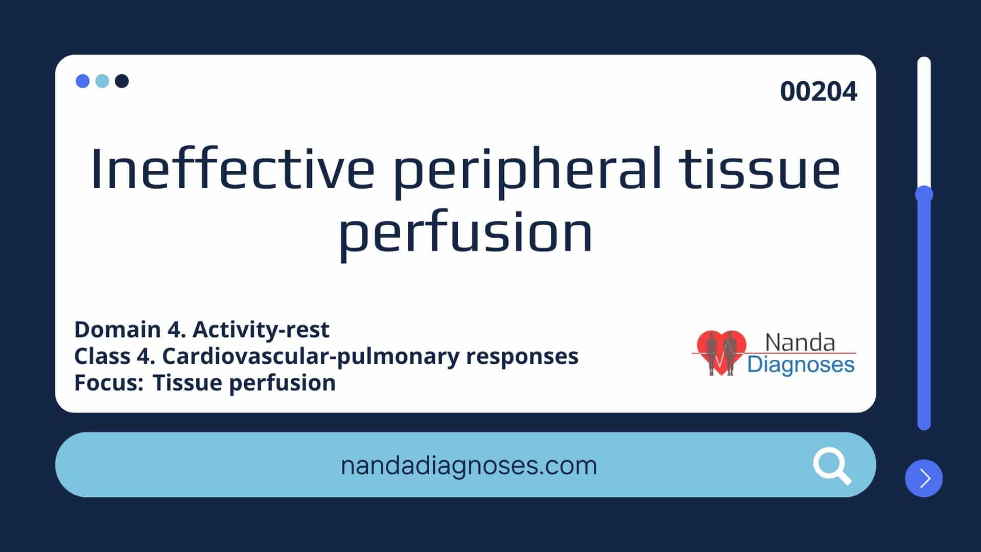 Nursing diagnosis Ineffective peripheral tissue perfusion