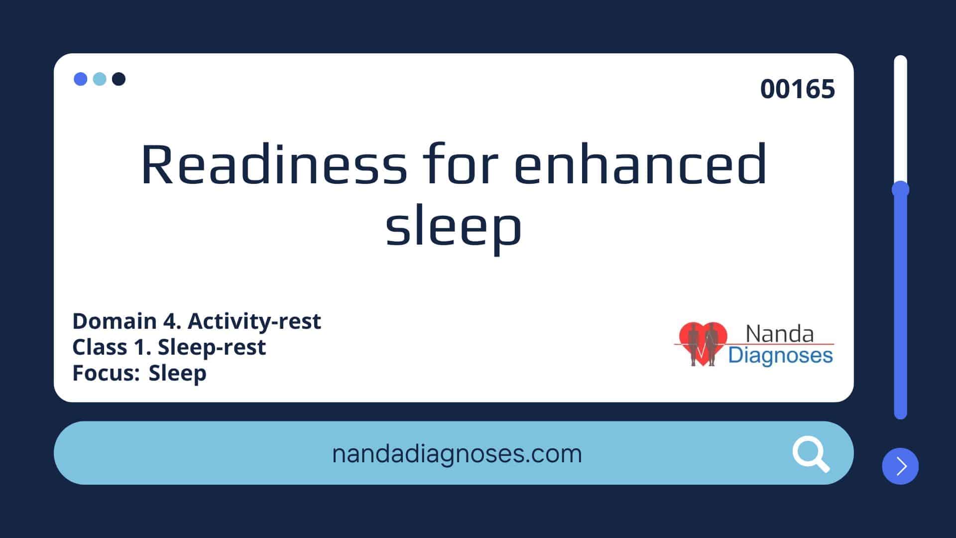 Nursing diagnosis Readiness for enhanced sleep