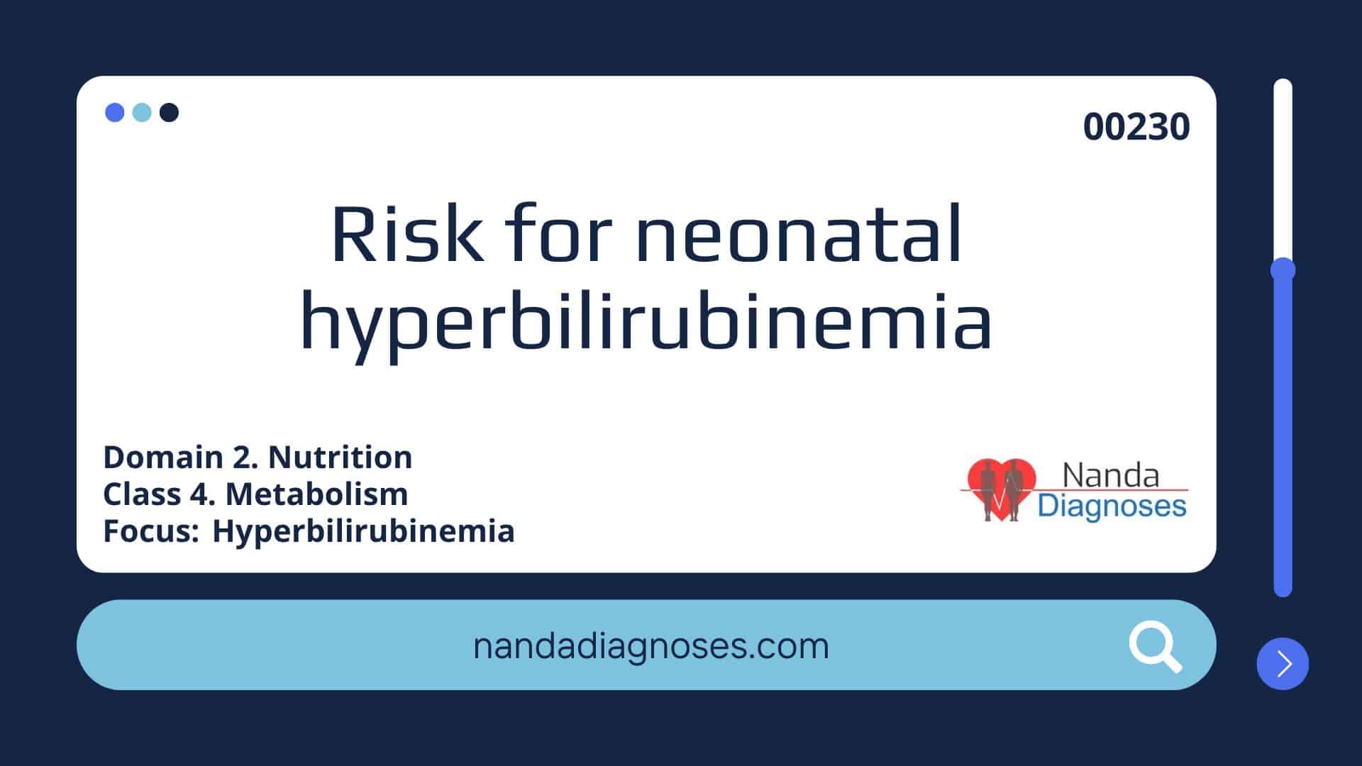 Nursing diagnosis Risk for neonatal hyperbilirubinemia