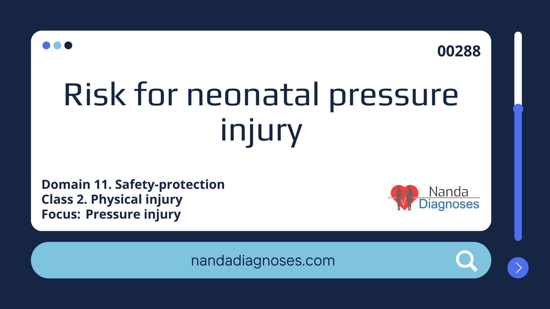 Nursing diagnosis Risk for neonatal pressure injury